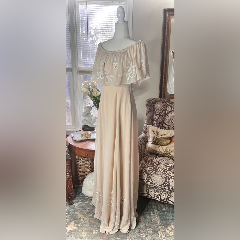 BHLDN ×Brittany cream Off-The-Shoulder Dress